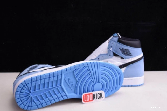 Cheap MAX UNIVERSITY RETRO 1 JORDAN BLACK WHITE AIR BLUE 555088-134 HIGH 0627